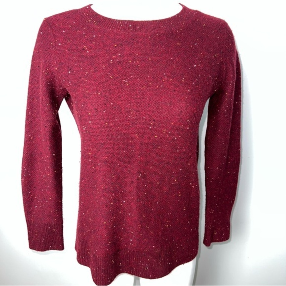 Rag & Bone New York 100% Cashmere Speckled Crewneck Sweater Burgundy Red Size S